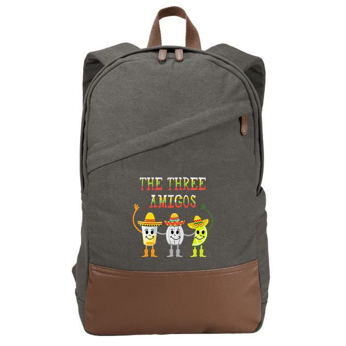 The Three Amigos Tequila Salt Lime Cinco De Mayo Cotton Canvas Backpack