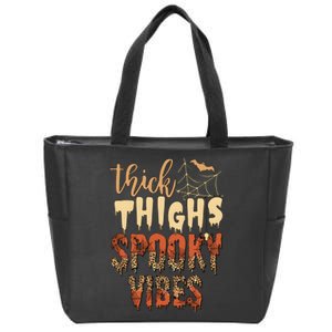 Thick Thighs And Spooky Vibes Halloween Season Zip Tote Bag