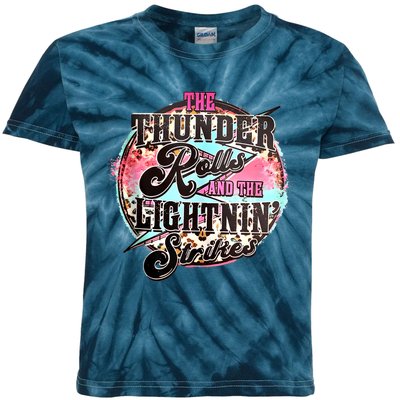 The Thunder And The Lightning Western Rolls And Strikes Kids Tie-Dye T-Shirt