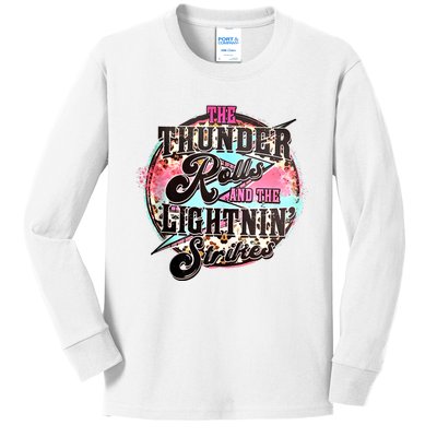 The Thunder And The Lightning Western Rolls And Strikes Kids Long Sleeve Shirt