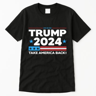 Trump Take America Back 2024 American Flag Politics Tall T-Shirt