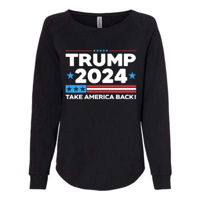 Trump Take America Back 2024 American Flag Politics Womens California Wash Sweatshirt