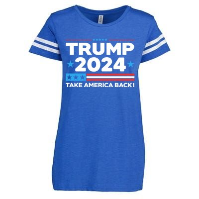 Trump Take America Back 2024 American Flag Politics Enza Ladies Jersey Football T-Shirt