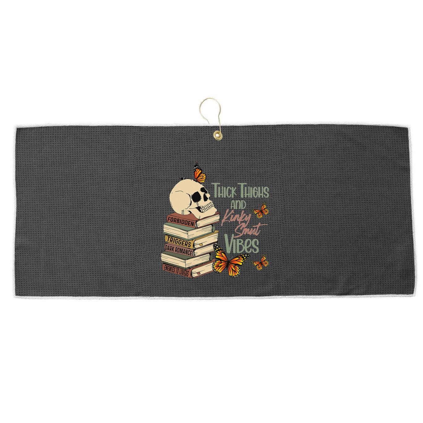 Thick Thighs And Kinky Smut Vibes Large Microfiber Waffle Golf Towel