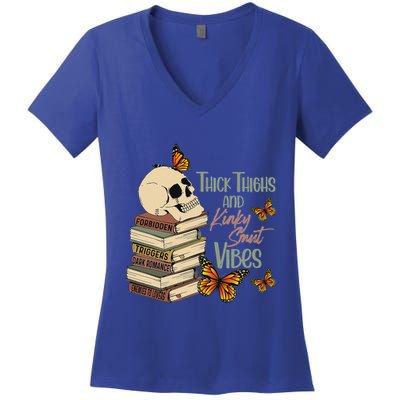 Thick Thighs And Kinky Smut Vibes Women's V-Neck T-Shirt