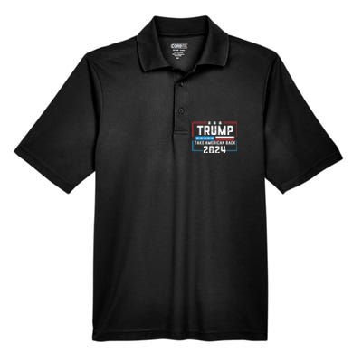 Trump Take America Back 2024 American Flag Politics Men's Origin Performance Pique Polo