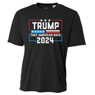 Trump Take America Back 2024 American Flag Politics Cooling Performance Crew T-Shirt