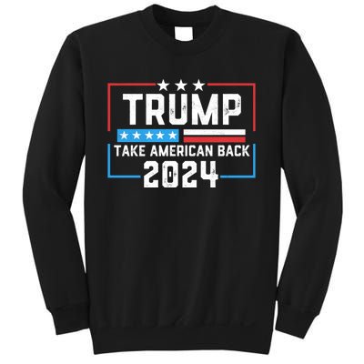 Trump Take America Back 2024 American Flag Politics Sweatshirt