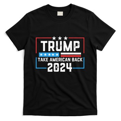Trump Take America Back 2024 American Flag Politics T-Shirt