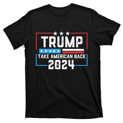 Trump Take America Back 2024 American Flag Politics T-Shirt