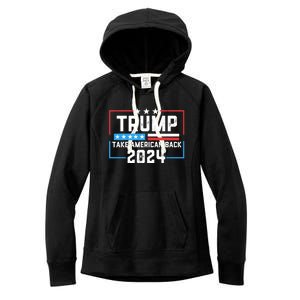 Trump Take America Back 2024 American Flag Politics Women's Fleece Hoodie