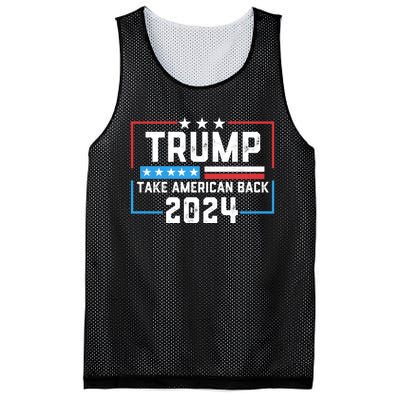 Trump Take America Back 2024 American Flag Politics Mesh Reversible Basketball Jersey Tank