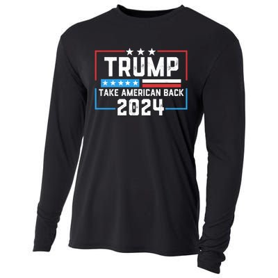 Trump Take America Back 2024 American Flag Politics Cooling Performance Long Sleeve Crew