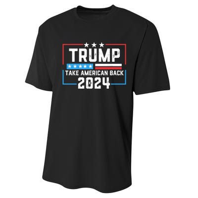 Trump Take America Back 2024 American Flag Politics Performance Sprint T-Shirt