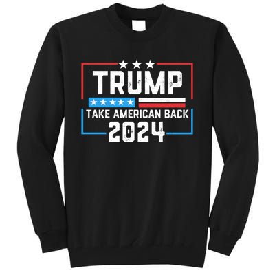 Trump Take America Back 2024 American Flag Politics Tall Sweatshirt