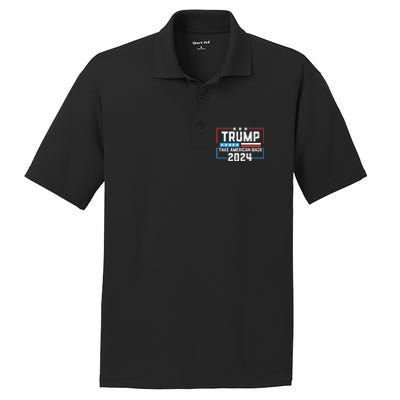 Trump Take America Back 2024 American Flag Politics PosiCharge RacerMesh Polo