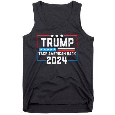 Trump Take America Back 2024 American Flag Politics Tank Top