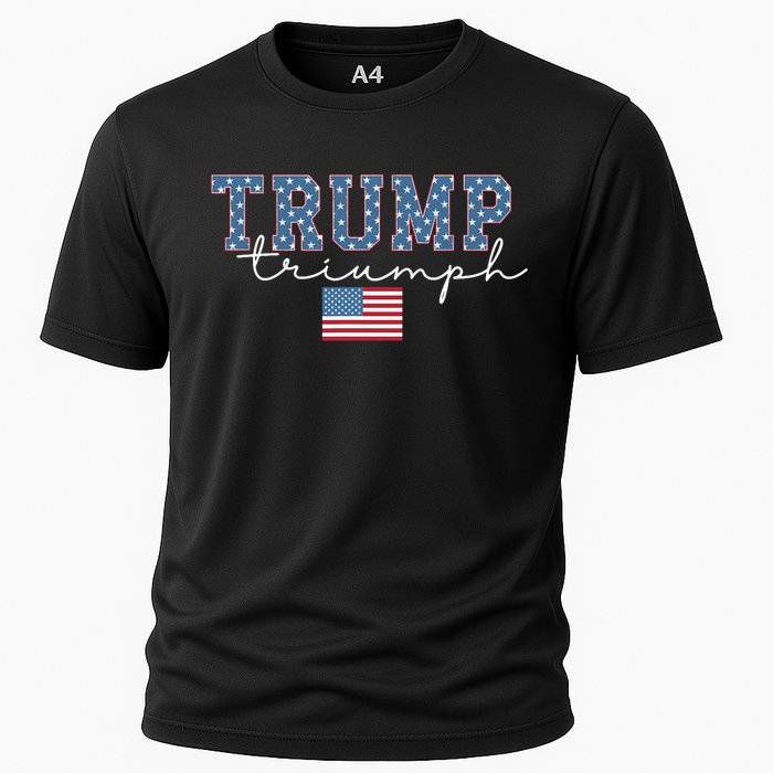 Trump Triumph American Flag Stars 2024 Winner Maga Victory Cooling Performance Crew T-Shirt