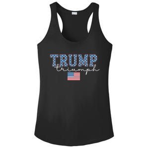 Trump Triumph American Flag Stars 2024 Winner Maga Victory Ladies PosiCharge Competitor Racerback Tank