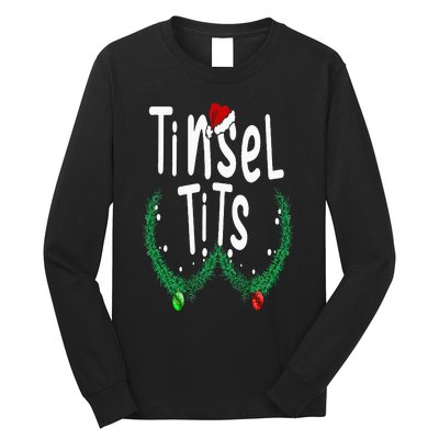 Tinsel Tits And Jingle Balls Funny Matching Christmas Couple Long Sleeve Shirt