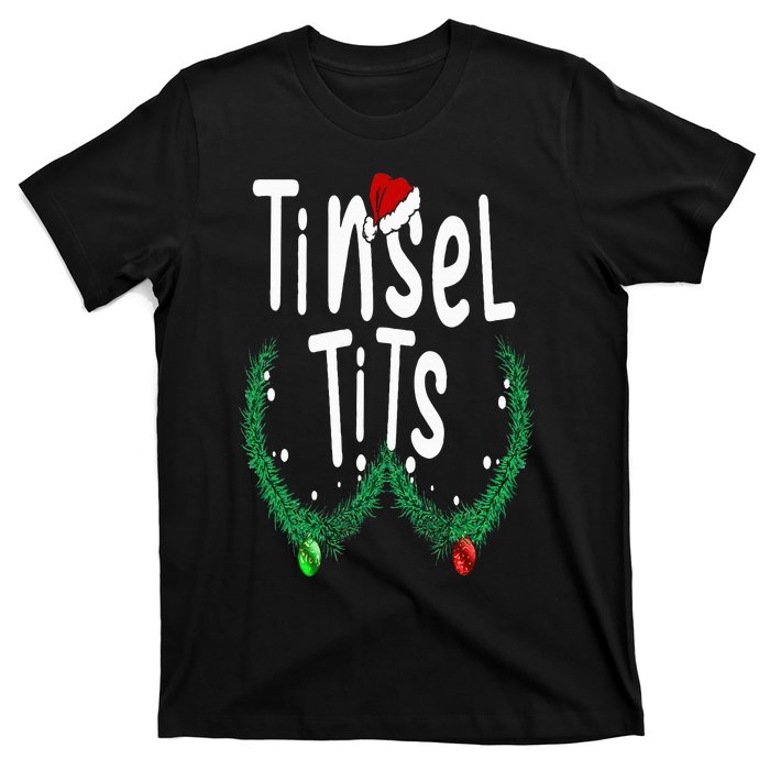 Tinsel Tits And Jingle Balls Funny Matching Christmas Couple T-Shirt