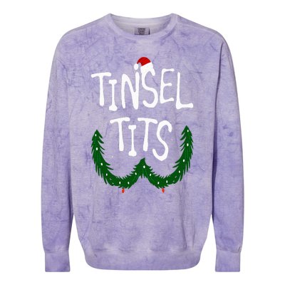 Tinsel Tits And Jingle Balls Funny Matching Christmas Couple Colorblast Crewneck Sweatshirt