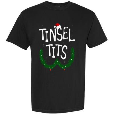 Tinsel Tits And Jingle Balls Funny Matching Christmas Couple Garment-Dyed Heavyweight T-Shirt