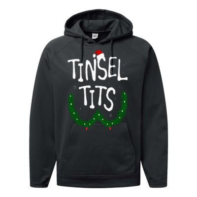 Tinsel Tits And Jingle Balls Funny Matching Christmas Couple Performance Fleece Hoodie