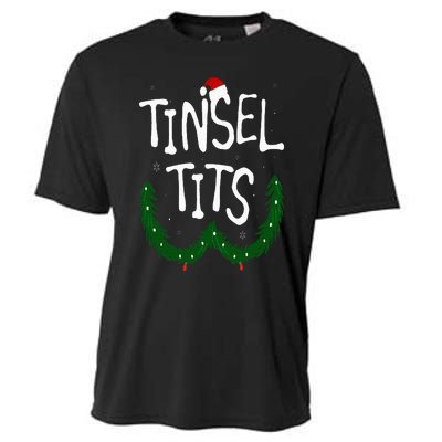 Tinsel Tits And Jingle Balls Funny Matching Christmas Couple Cooling Performance Crew T-Shirt