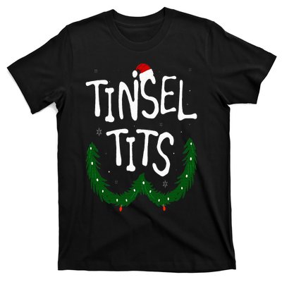 Tinsel Tits And Jingle Balls Funny Matching Christmas Couple T-Shirt