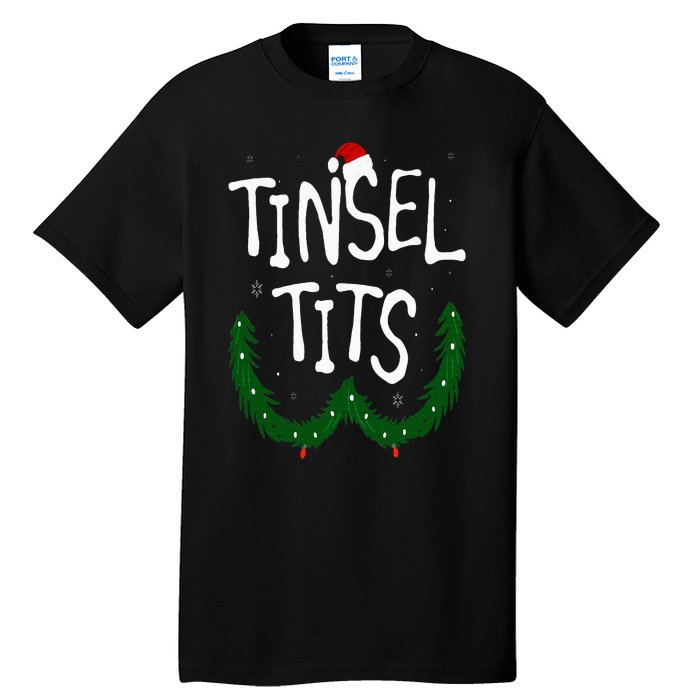 Tinsel Tits And Jingle Balls Funny Matching Christmas Couple Tall T-Shirt