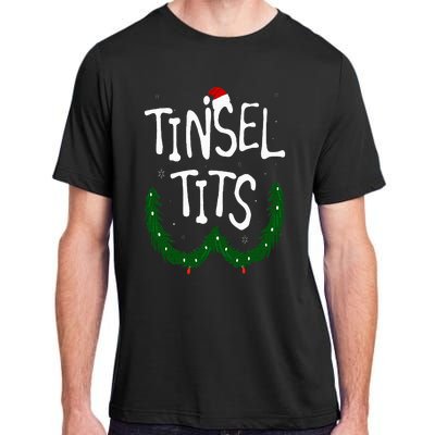 Tinsel Tits And Jingle Balls Funny Matching Christmas Couple Adult ChromaSoft Performance T-Shirt