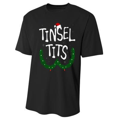 Tinsel Tits And Jingle Balls Funny Matching Christmas Couple Performance Sprint T-Shirt