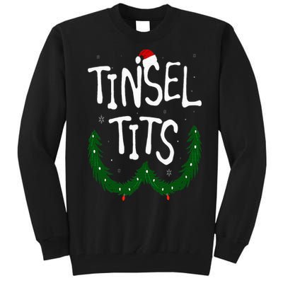 Tinsel Tits And Jingle Balls Funny Matching Christmas Couple Tall Sweatshirt