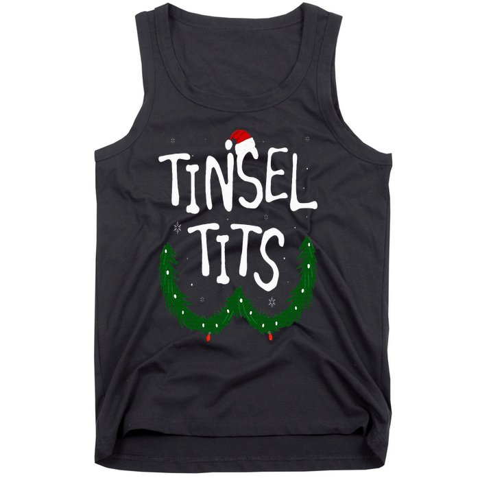 Tinsel Tits And Jingle Balls Funny Matching Christmas Couple Tank Top