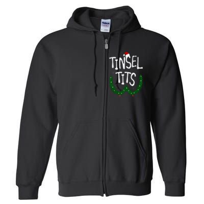 Tinsel Tits And Jingle Balls Funny Matching Christmas Couple Full Zip Hoodie