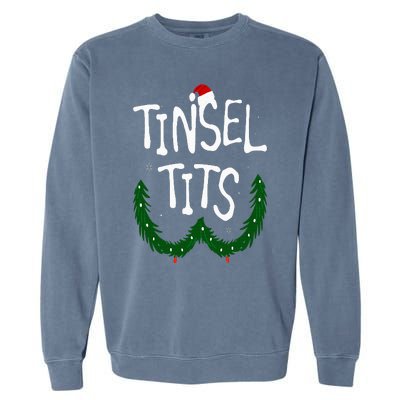 Tinsel Tits And Jingle Balls Funny Matching Christmas Couple Garment-Dyed Sweatshirt