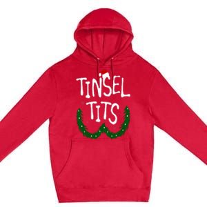 Tinsel Tits And Jingle Balls Funny Matching Christmas Couple Premium Pullover Hoodie