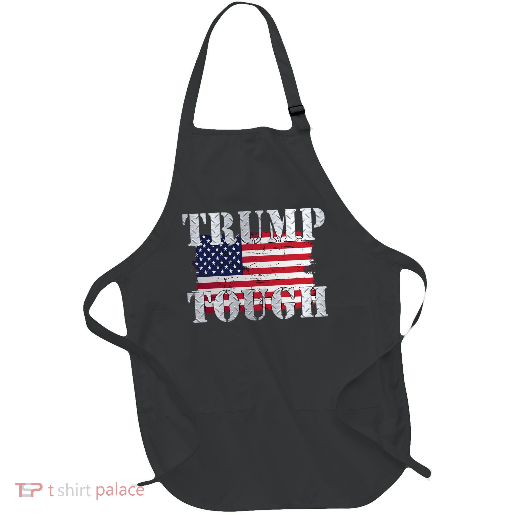 Trump Tough American Flag Full-Length Apron With Pockets