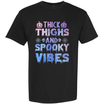 Thick thighs and spooky vibes tie dye Halloween purple Garment-Dyed Heavyweight T-Shirt