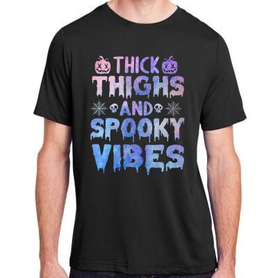 Thick thighs and spooky vibes tie dye Halloween purple Adult ChromaSoft Performance T-Shirt