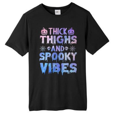 Thick thighs and spooky vibes tie dye Halloween purple Tall Fusion ChromaSoft Performance T-Shirt