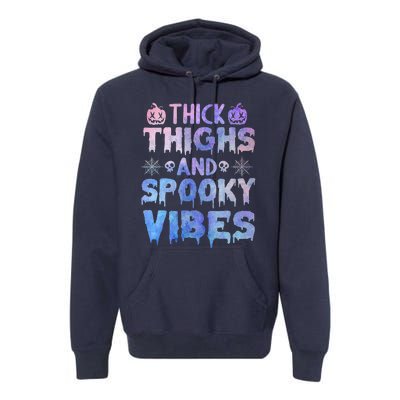 Thick thighs and spooky vibes tie dye Halloween purple Premium Hoodie