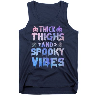 Thick thighs and spooky vibes tie dye Halloween purple Tank Top