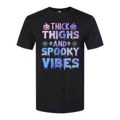 Thick thighs and spooky vibes tie dye Halloween purple Softstyle CVC T-Shirt