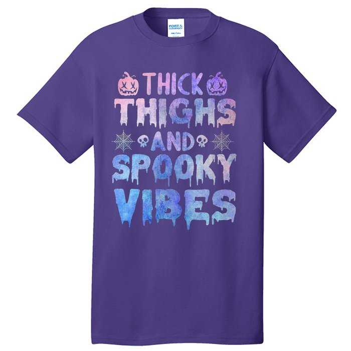 Thick thighs and spooky vibes tie dye Halloween purple Tall T-Shirt