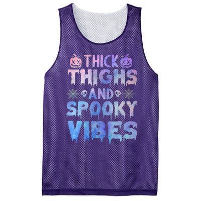 Thick thighs and spooky vibes tie dye Halloween purple Mesh Reversible Basketball Jersey Tank