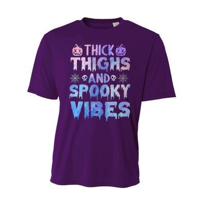 Thick thighs and spooky vibes tie dye Halloween purple Performance Sprint T-Shirt