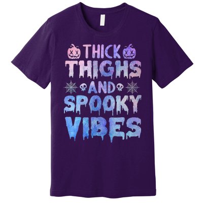 Thick thighs and spooky vibes tie dye Halloween purple Premium T-Shirt