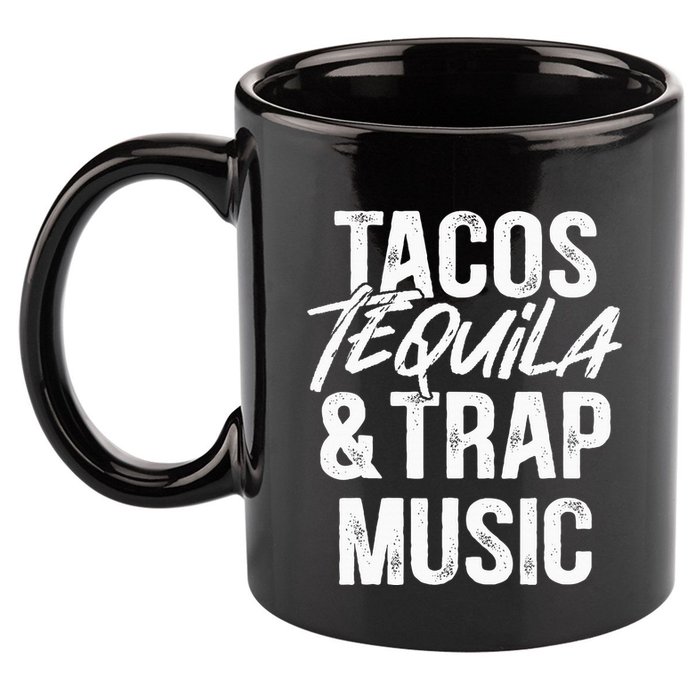 Tacos Tequila And Trap Music Mexican Food Drinking 11oz C Handle Ceramic Mug